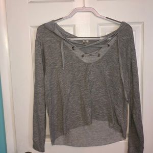 Cropped grey hoodie